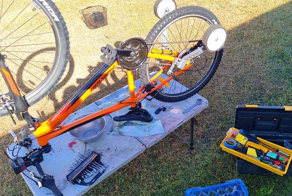 Repairing Training Wheels on this pushbike